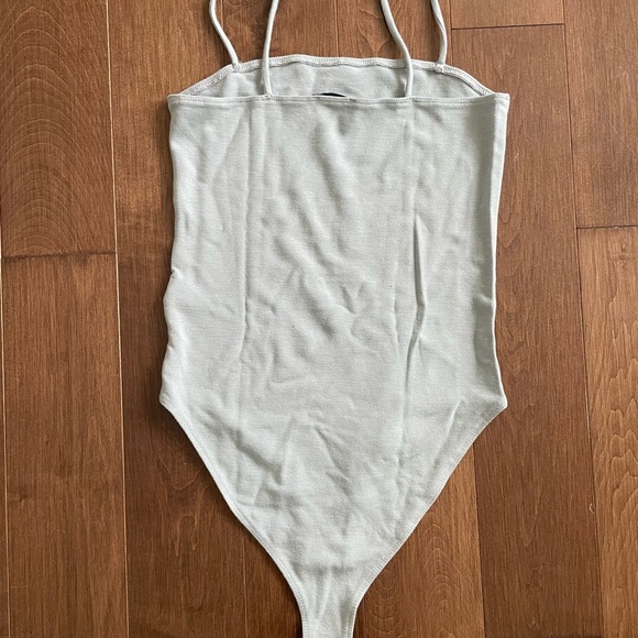 TopShop Square Neck Spaghetti Strap Bodysuit In Blue 🦋 - Picture 3 of 3